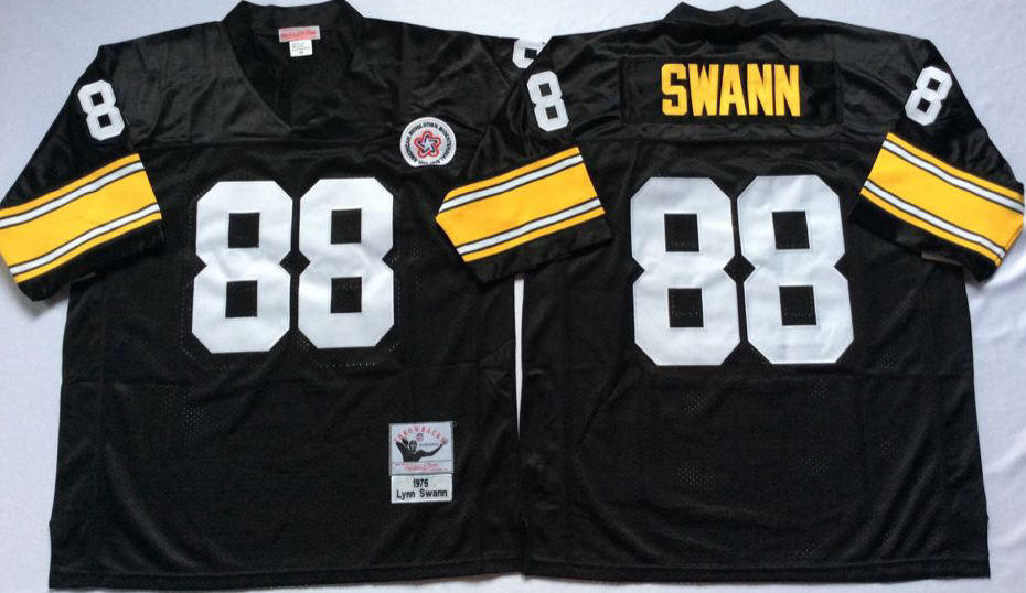 Men NFL Pittsburgh Steelers #88 Swann black Mitchell Ness jerseys->pittsburgh steelers->NFL Jersey